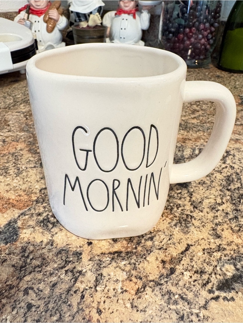 Rae Dunn White Ceramic Mug with 'GOOD MORNIN'' Black Lettering